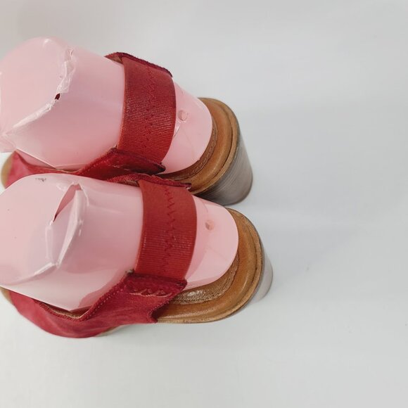 Sorel Women's Red After Hours Open Toe Suede Wedge Slingback Sandals Size US 7 - Picture 4 of 6